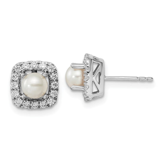 Diamond & Gemstone Halo Post Earrings