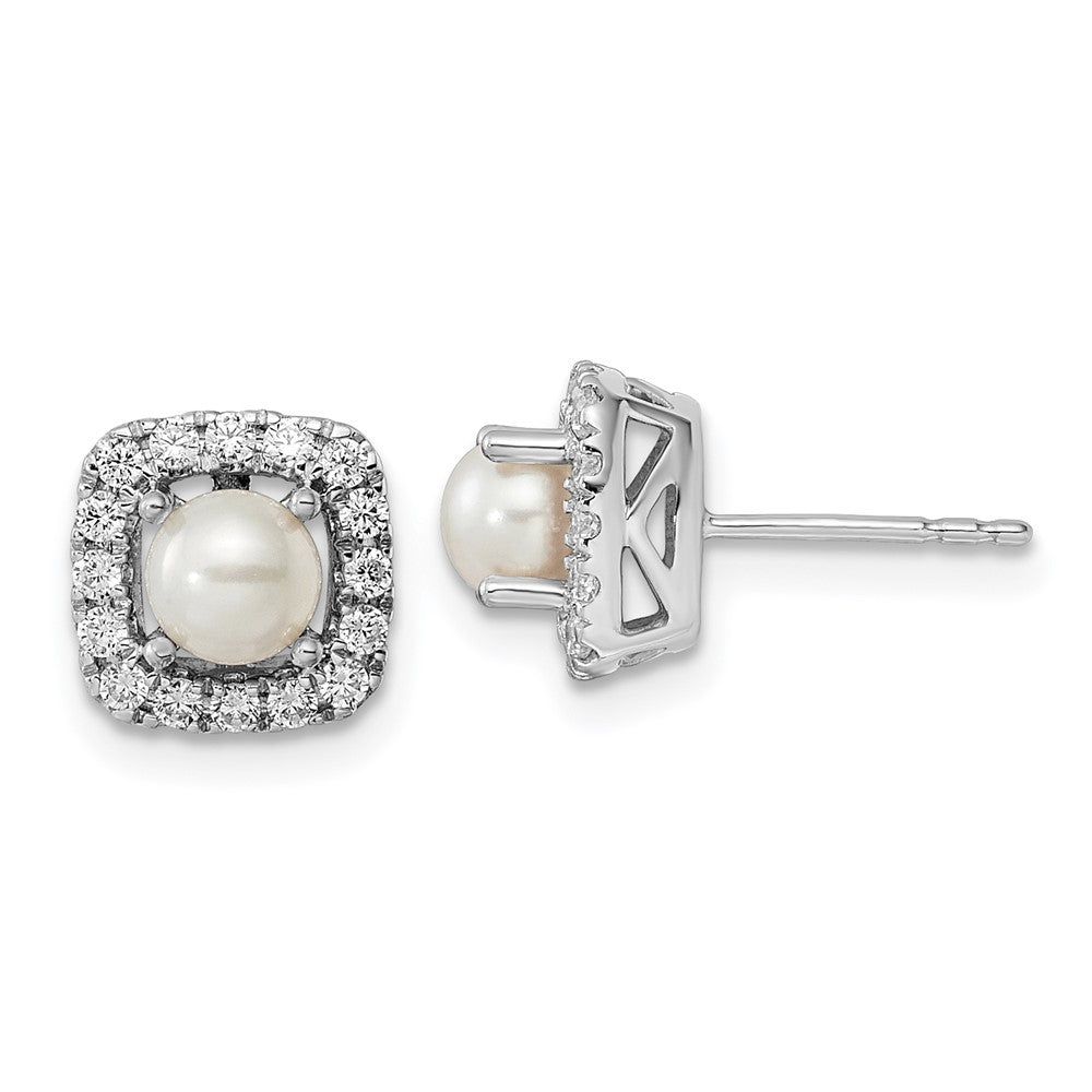 Diamond & Gemstone Halo Post Earrings