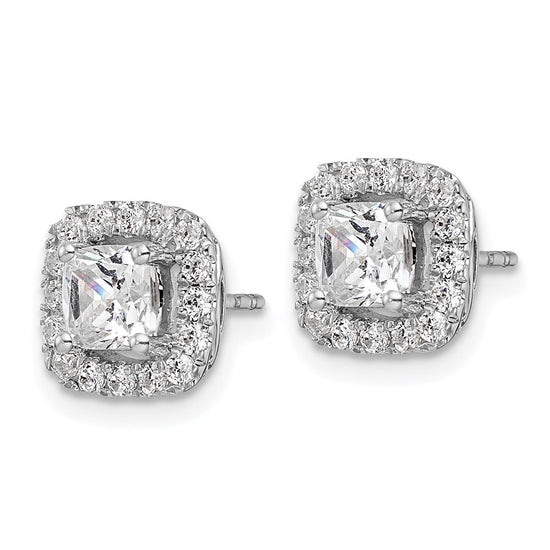 Diamond & Gemstone Halo Post Earrings