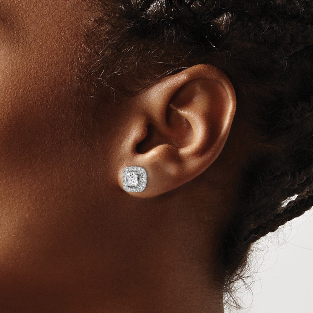 Diamond & Gemstone Halo Post Earrings