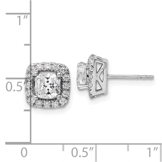 Diamond & Gemstone Halo Post Earrings