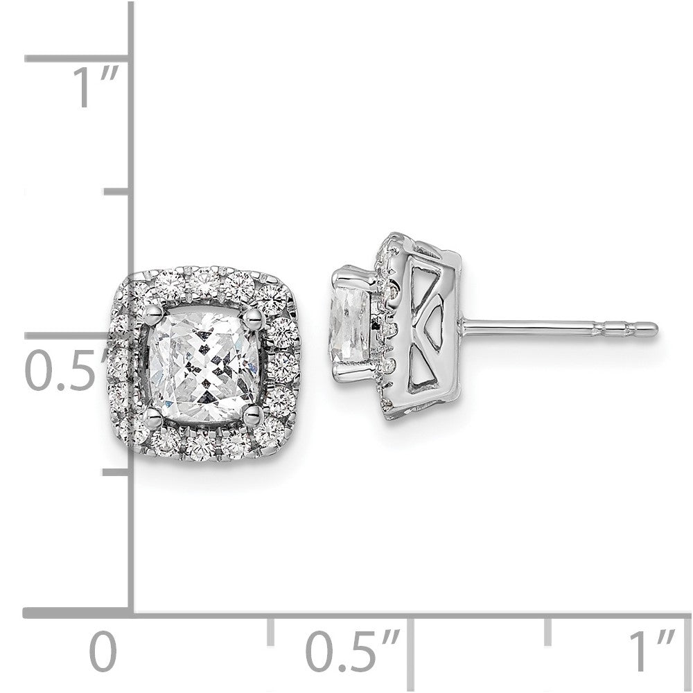 Diamond & Gemstone Halo Post Earrings