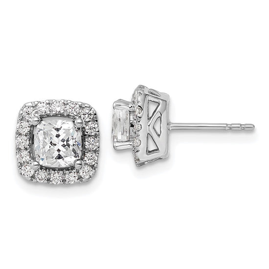 Diamond & Gemstone Halo Post Earrings