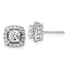 Diamond & Gemstone Halo Post Earrings