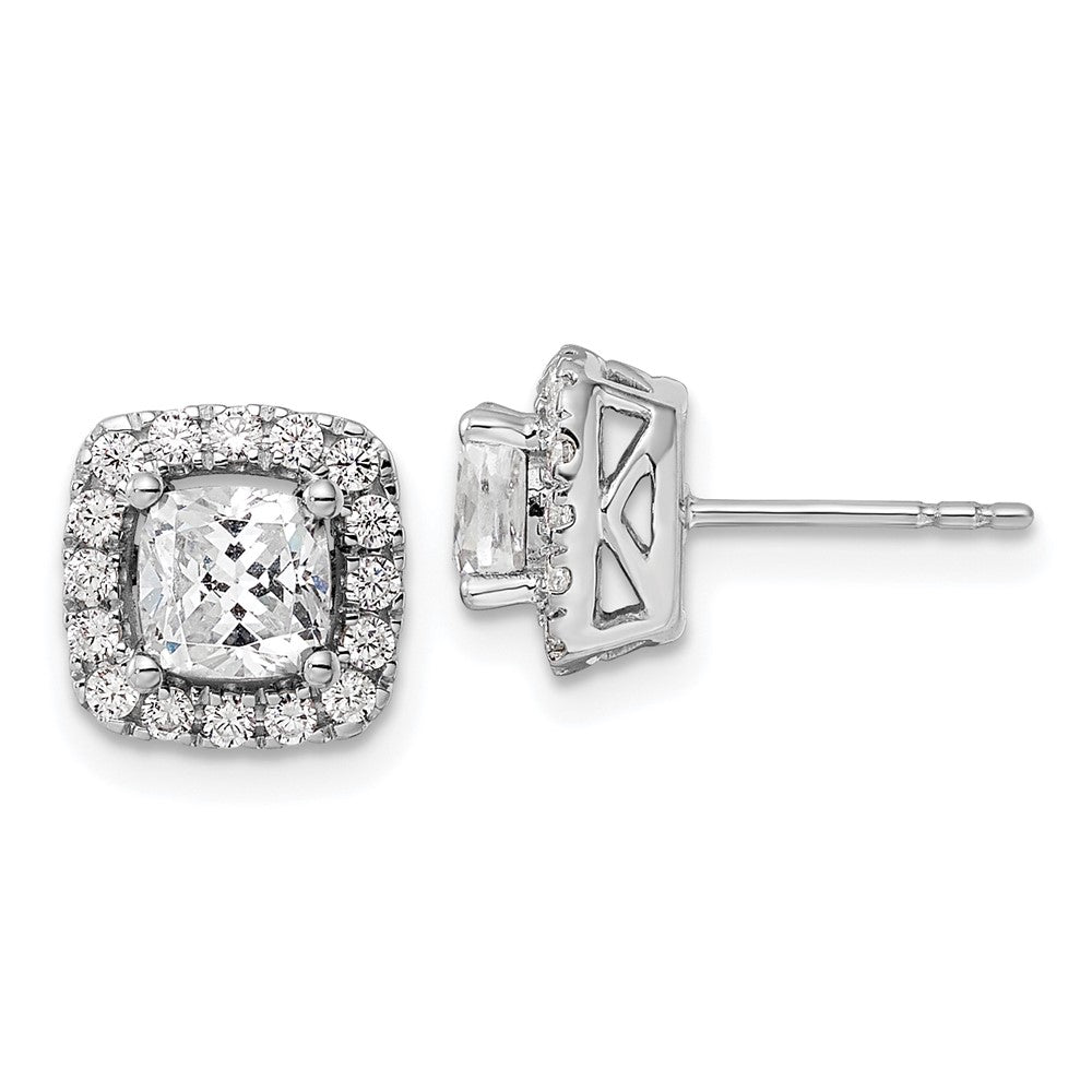 Diamond & Gemstone Halo Post Earrings