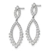 14k White Gold 3/4 carat Lab Grown Diamond VS/SI+ G+ Complete Fashion Dangle Post Earrings