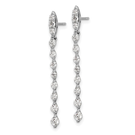 14k White Gold 1 carat Lab Grown Diamond VS/SI+ G+ Complete Dangle Post Earrings