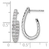 14k White Gold 1 carat Lab Grown Diamond VS/SI+ G+ Complete In and Out J-Hoop Hoop Earrings