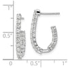 14k White Gold 1 carat Lab Grown Diamond VS/SI+ G+ Complete In and Out J-Hoop Hoop Earrings