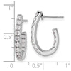 14k White Gold 1 carat Lab Grown Diamond VS/SI+ G+ Complete In and Out J-Hoop Hoop Earrings