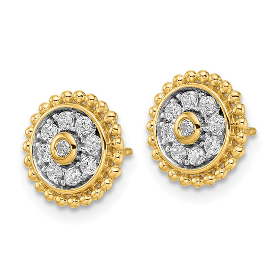 14k 1/3 carat Lab Grown Diamond VS/SI+ G+ Circle Post Earrings