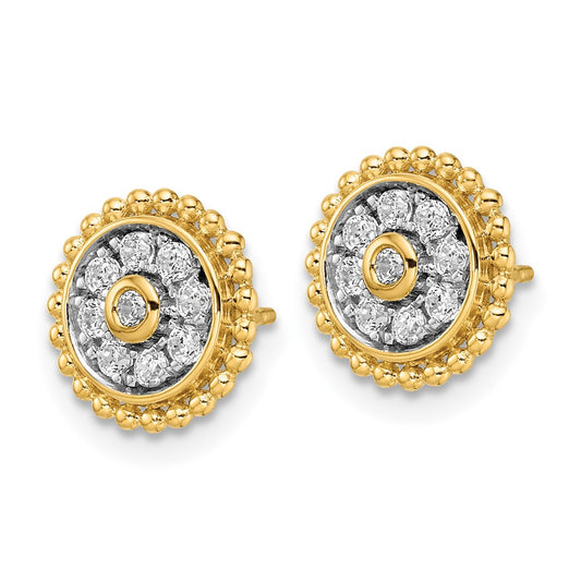 14k 1/3 carat Lab Grown Diamond VS/SI+ G+ Circle Post Earrings