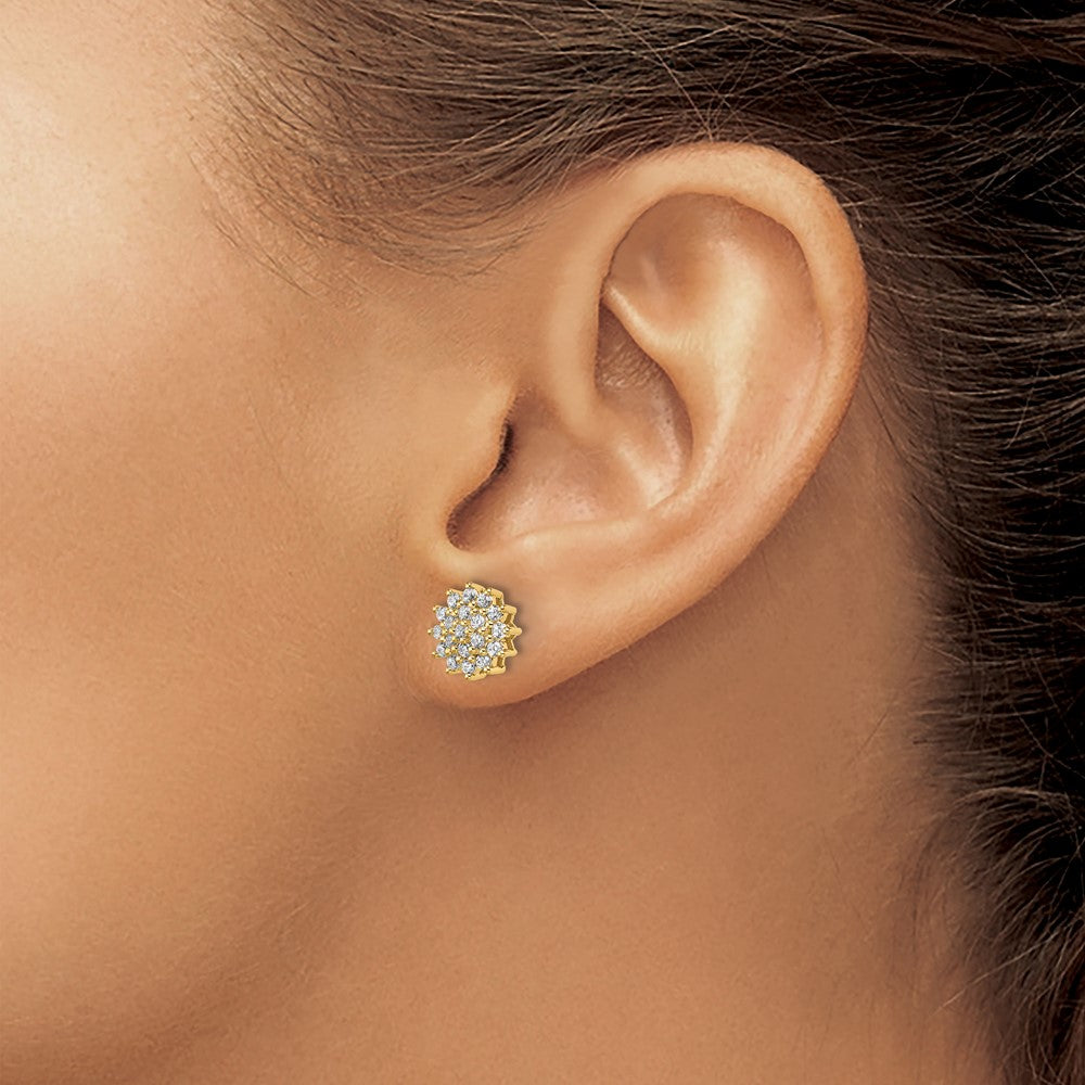 Diamond Cluster Post Earrings