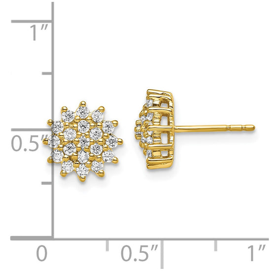 Diamond Cluster Post Earrings