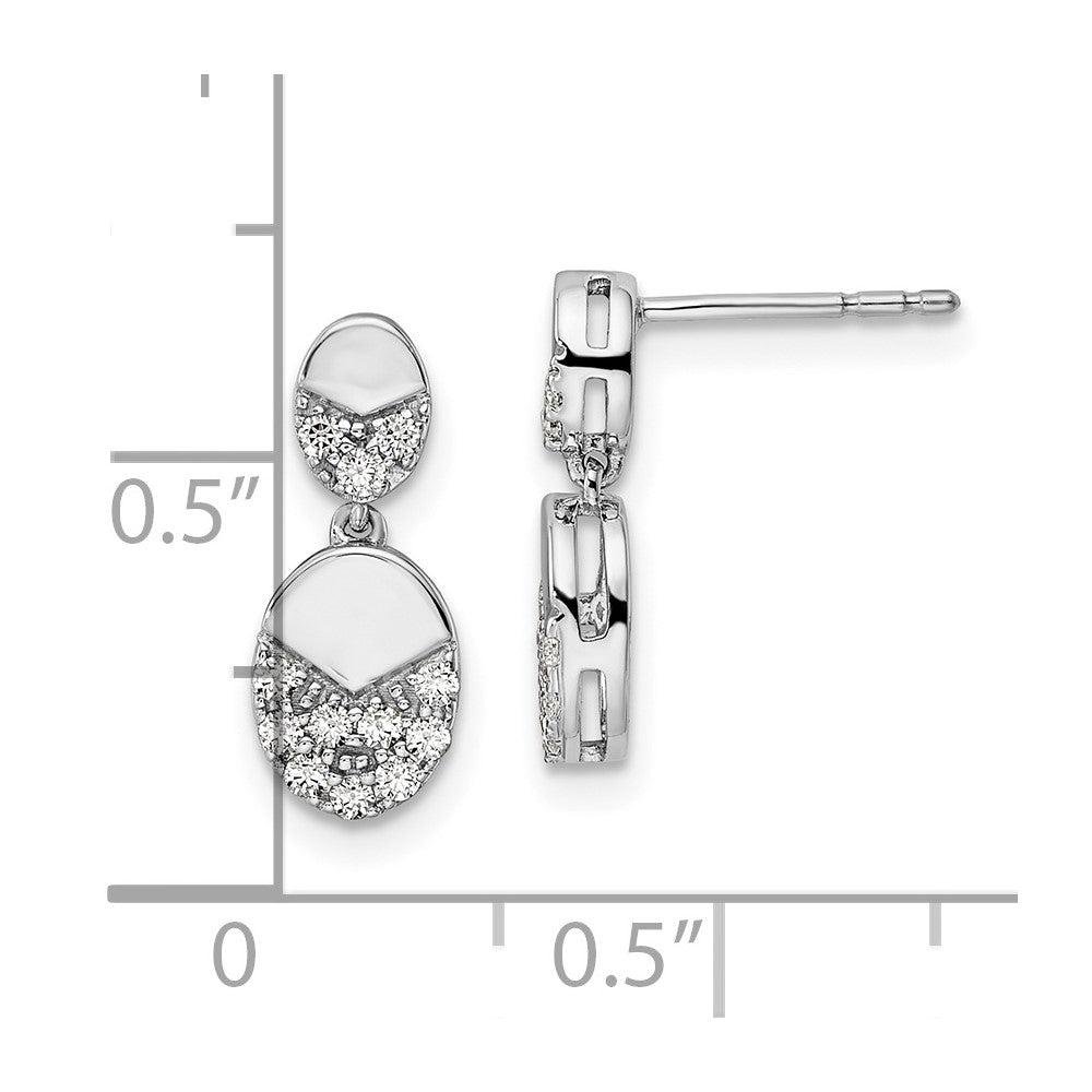 14k White Gold 1/4 carat Lab Grown Diamond VS/SI+ G+ Dangle Post Earrings