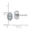 14k White Gold 1/5 carat Lab Grown Diamond VS/SI+ G+ and Aquamarine March Birthstone Post Earrings