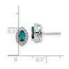 14k White Gold 1/5 carat Lab Grown Diamond VS/SI+ G+ and Lab Created Alexandrite June Birthstone Post Earrings
