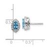 14k White Gold 1/5 carat Lab Grown Diamond VS/SI+ G+ and Blue Topaz December Birthstone Post Earrings