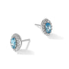 14k White Gold 1/5 carat Lab Grown Diamond VS/SI+ G+ and Blue Topaz December Birthstone Post Earrings