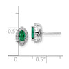 14k White Gold 1/5 carat Lab Grown Diamond VS/SI+ G+ and Lab Created Emerald May Birthstone Post Earrings