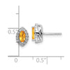 14k White Gold 1/5 carat Lab Grown Diamond VS/SI+ G+ and Citrine November Birthstone Post Earrings