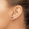 14k White Gold 1/5 carat Lab Grown Diamond VS/SI+ G+ and Lab Created Ruby July Birthstone Post Earrings