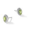 14k White Gold 1/5 carat Lab Grown Diamond VS/SI+ G+ and Peridot August Birthstone Post Earrings