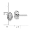 14k White Gold 1/5 carat Lab Grown Diamond VS/SI+ G+ and White Sapphire April Birthstone Post Earrings