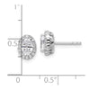 14k White Gold 1 1/5 carat Lab Grown Diamond VS/SI+ G+ Oval Halo Stud Earrings