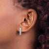 14k White Gold 1/6 carat Lab Grown Diamond VS/SI+ G+ Complete Vertical Bar Post Earrings