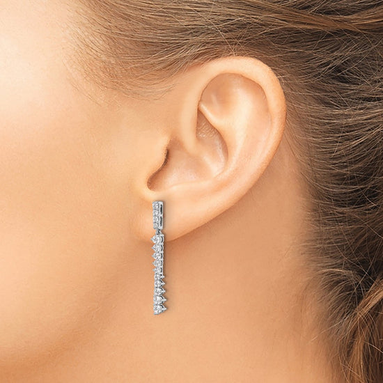 14k White Gold 1 carat Lab Grown Diamond VS/SI+ G+ Complete Dangle Post Earrings