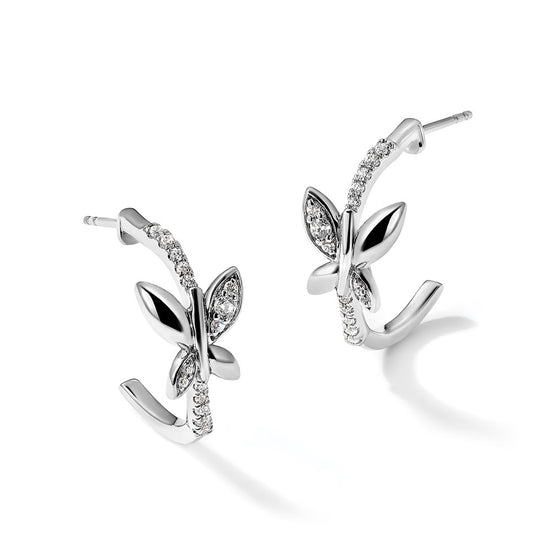 14k White Gold 1 1/5 carat Lab Grown Diamond VS/SI+ G+ Complete Oval Drop Leverback Earrings