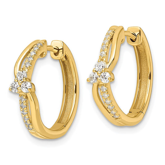 14k 1/3 carat Lab Grown Diamond VS/SI+ G+ Complete Fashion Hinged Hoop Earrings
