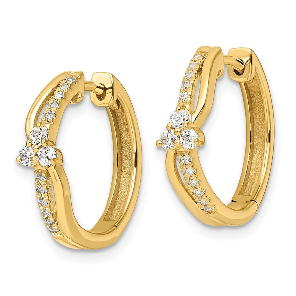 14k 1/3 carat Lab Grown Diamond VS/SI+ G+ Complete Fashion Hinged Hoop Earrings