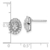 14k White Gold 1/2 carat Lab Grown Diamond VS/SI+ G+ Complete Oval Halo Post Earrings