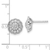 14k White Gold 1/2 carat Lab Grown Diamond VS/SI+ G+ Complete Halo Post Earrings