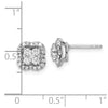 14k White Gold 1/2 carat Lab Grown Diamond VS/SI+ G+ Complete Square Halo Post Earrings