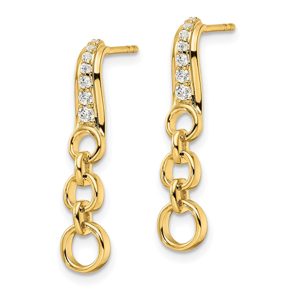 14k 1/8 carat Lab Grown Diamond VS/SI+ G+ Post Dangle Earrings