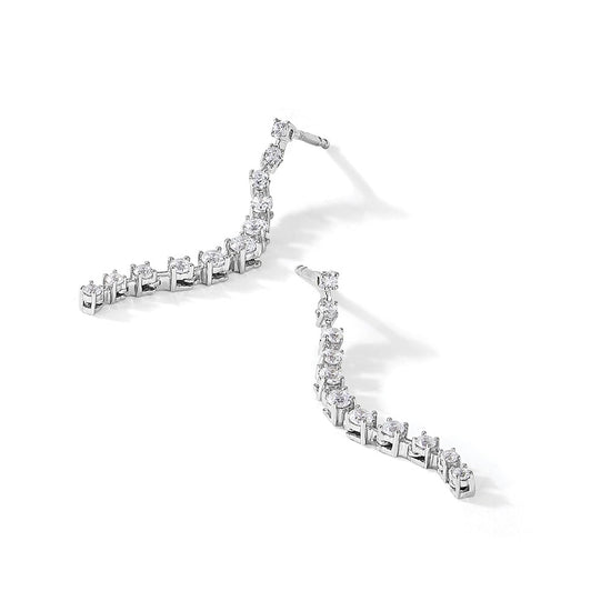 14k White Gold 3/4 carat Lab Grown Diamond VS/SI+ G+ Complete Dangle Post Earrings