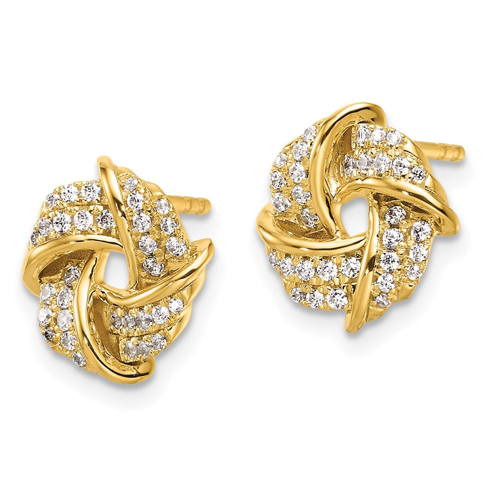 14k 1/3 carat Lab Grown Diamond VS/SI+ G+ Love Knot Post Earrings