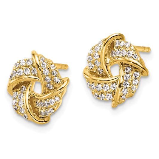14k 1/3 carat Lab Grown Diamond VS/SI+ G+ Love Knot Post Earrings