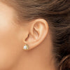 14k 1/10 carat Lab Grown Diamond VS/SI+ G+ and 5.50 mm Round Freshwater Cultured Pearl Post Earrings