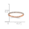 14k Rose Gold Polished Size 4.5 U-Shared Prong 1/2 carat Diamond Complete Eternity Band