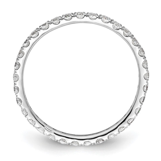 14k White Gold Polished Size 4 U-Shared Prong 1/2 carat Diamond Complete Eternity Band