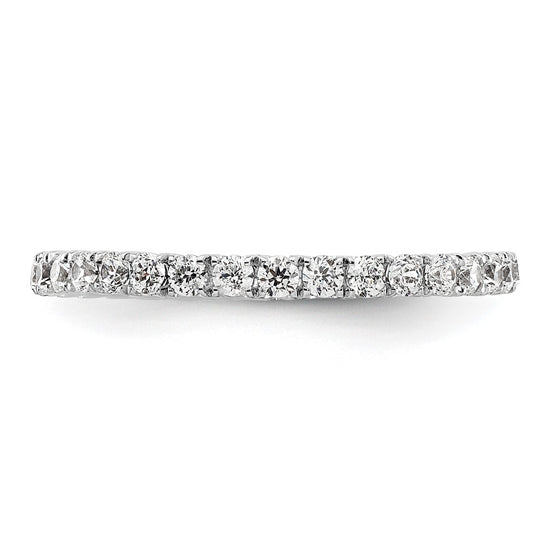 14k White Gold Polished Size 4 U-Shared Prong 1/2 carat Diamond Complete Eternity Band