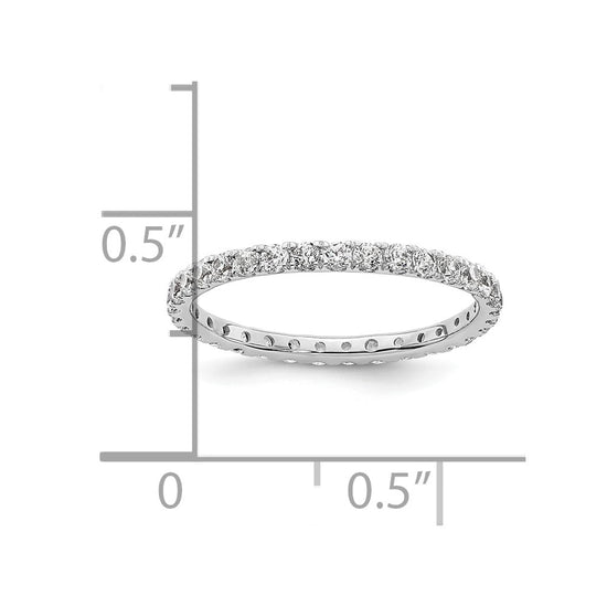 14k White Gold Polished Size 4 U-Shared Prong 1/2 carat Diamond Complete Eternity Band