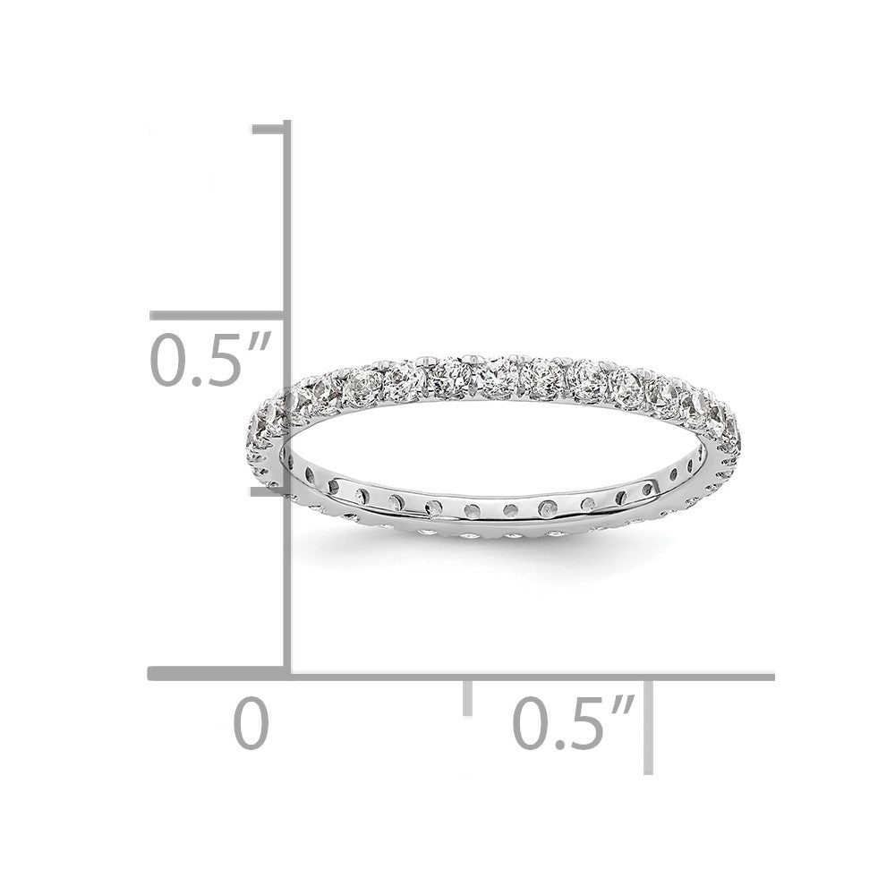 14k White Gold Polished Size 4 U-Shared Prong 1/2 carat Diamond Complete Eternity Band