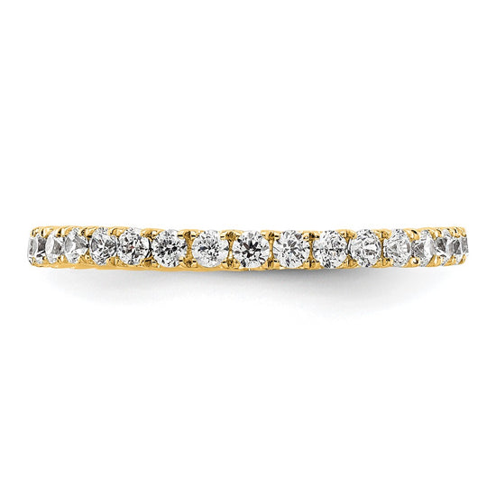 14k Polished Size 4 U-Shared Prong 1/2 carat Diamond Complete Eternity Band