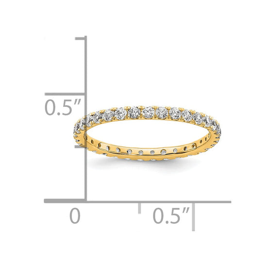 14k Polished Size 4.5 U-Shared Prong 1/2 carat Diamond Complete Eternity Band