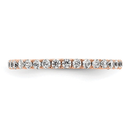 14k Rose Gold Polished Size 5 U-Shared Prong 1/2 carat Diamond Complete Eternity Band